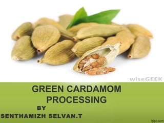 BY
SENTHAMIZH SELVAN.T
GREEN CARDAMOM
PROCESSING
 