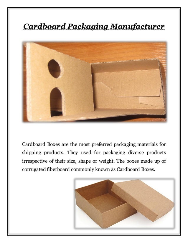 Cardboard Packaging Manufacturer