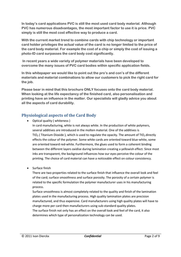 Card body materials | PDF