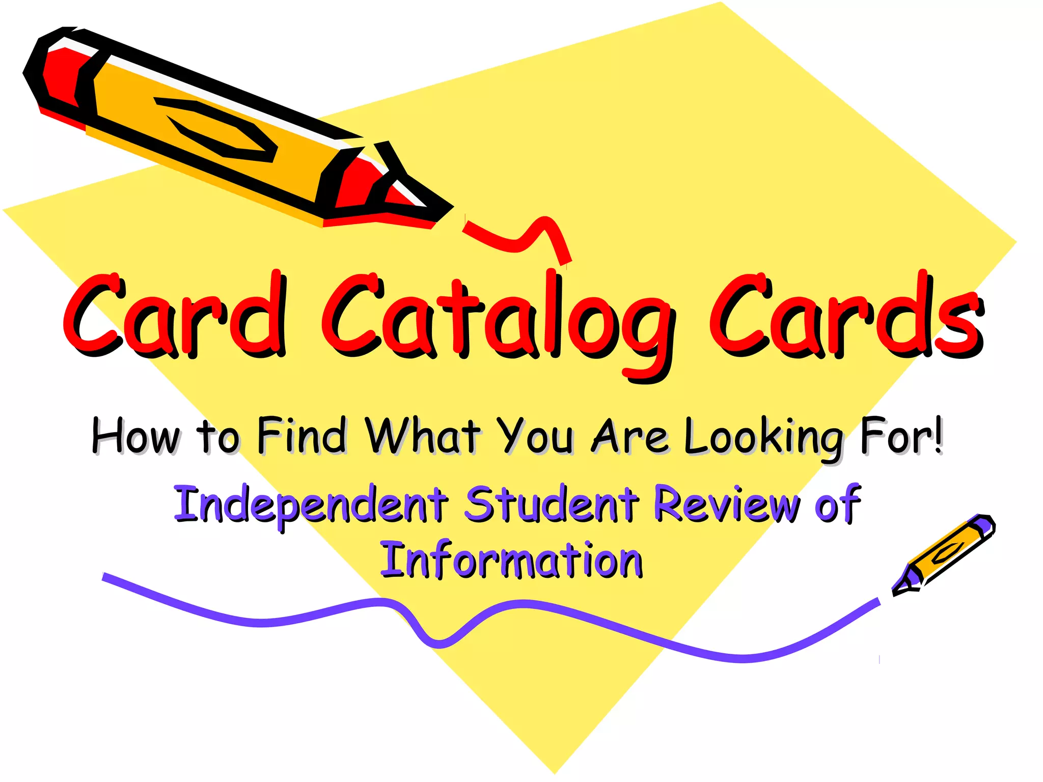 Card catalog (library) PPT