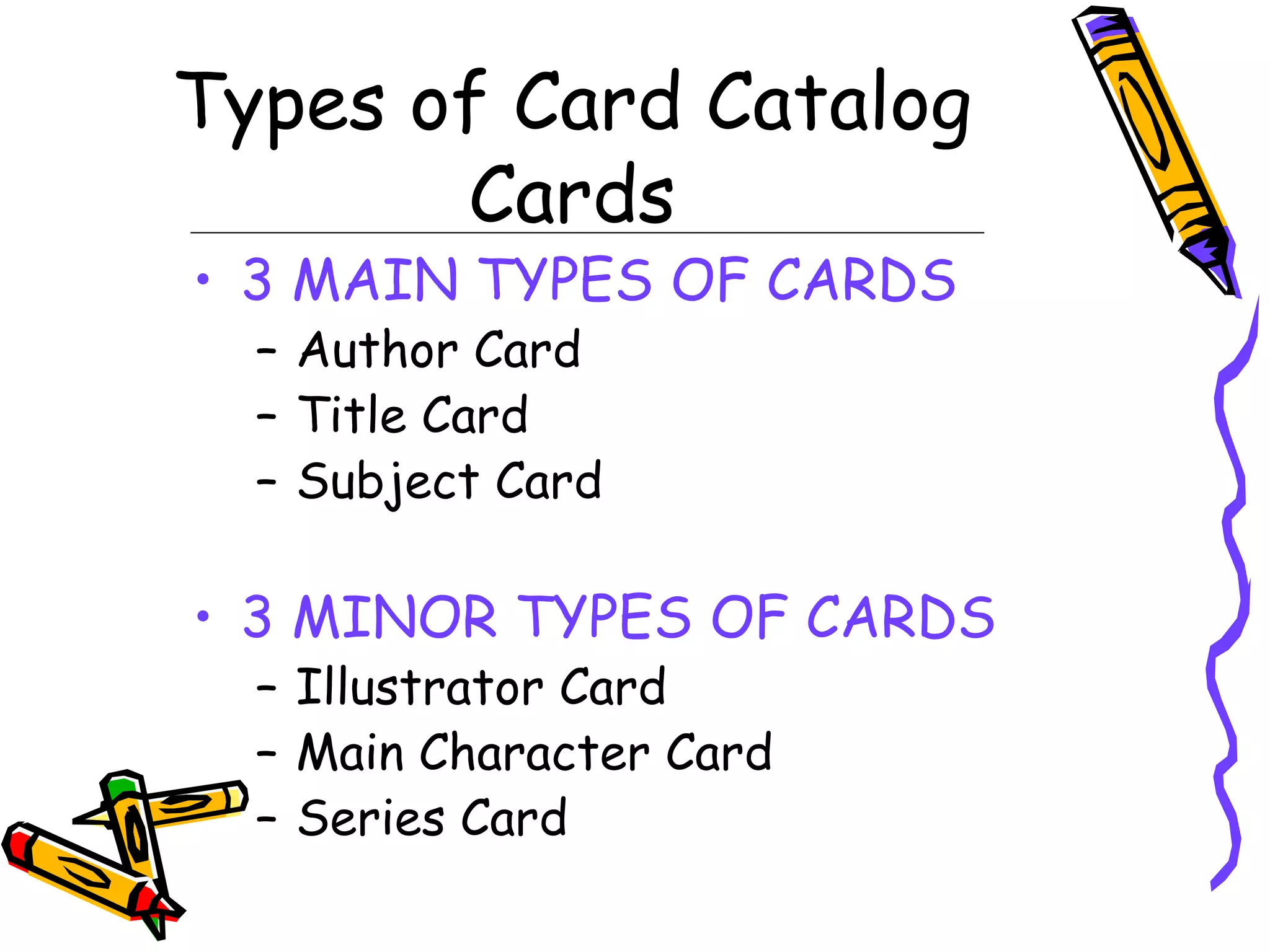 Card catalog (library) PPT