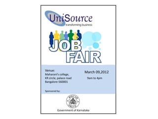 Venue:
Maharani’s college,
KR circle, palace road
Bangalore-560001

March 09,2012
9am to 4pm

Sponsored by:

Government of Karnataka

 