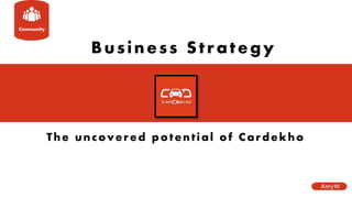 Community
Business Strategy
The uncovered potential of Cardekho
AmyW
 