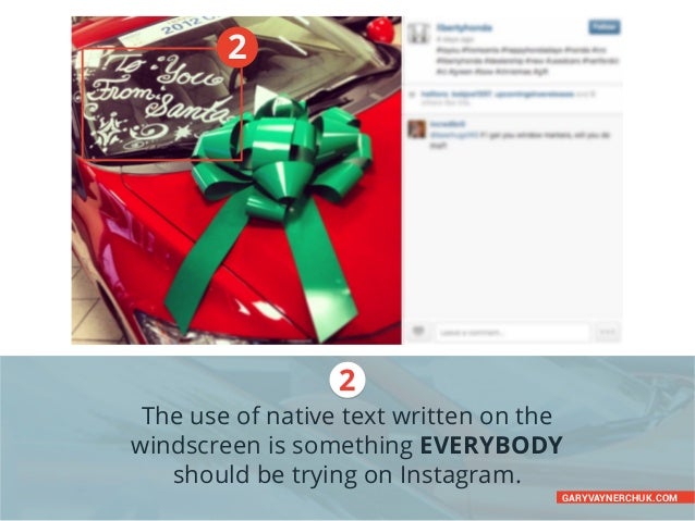 3

3
Why no copy to go along with the image?
This is your chance to be really straightforward
with a “buy” CTA.
GARYVAYNER...