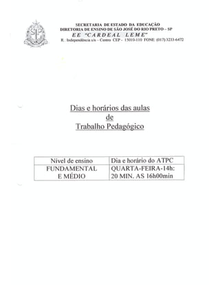 Plano Gestão EE Cardeal Leme