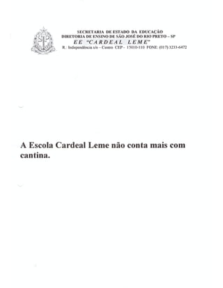 Plano Gestão EE Cardeal Leme