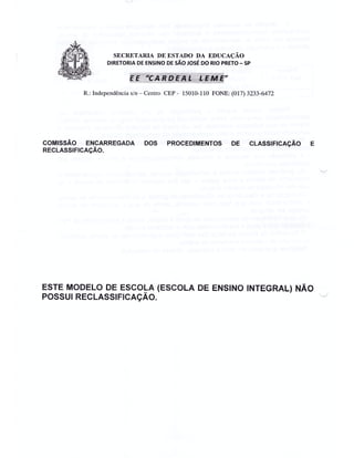 Plano Gestão EE Cardeal Leme