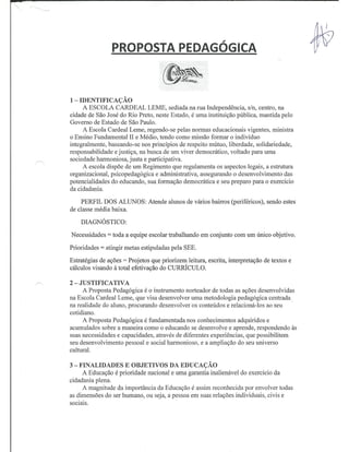 Plano Gestão EE Cardeal Leme