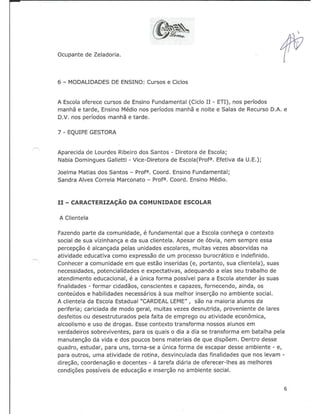 Plano Gestão EE Cardeal Leme