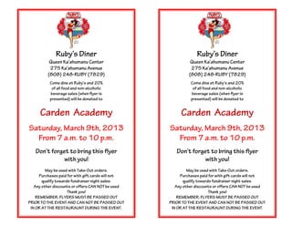 Carden Academy Fundraiser Flyer