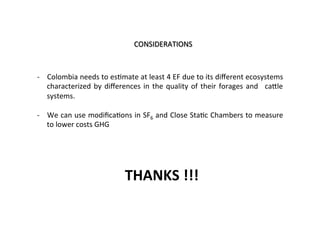 Cardenas Emissions factors livestock systems Colombia Nov 11 2014
