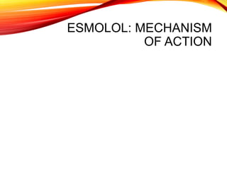 ESMOLOL: MECHANISM
OF ACTION
 