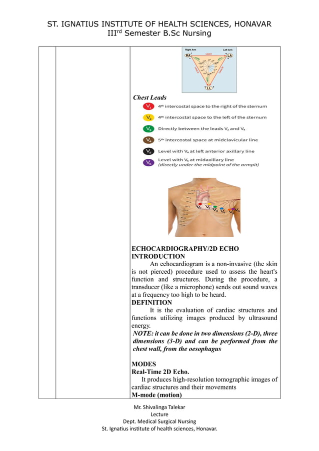 Cardiac Assessment For B Sc Nursing Student Pdf Heart And