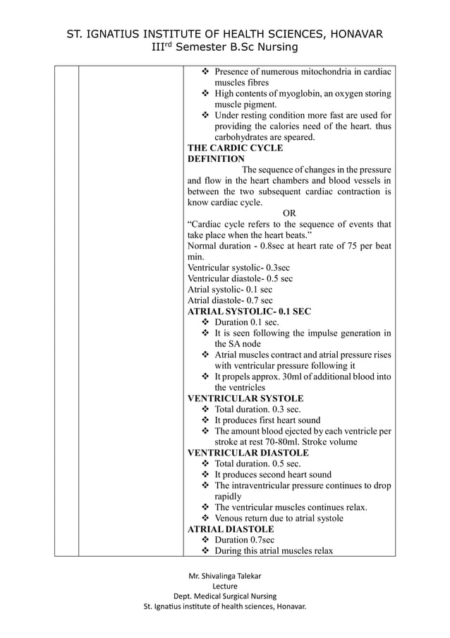 Cardiac Assessment For B Sc Nursing Student Pdf Heart And