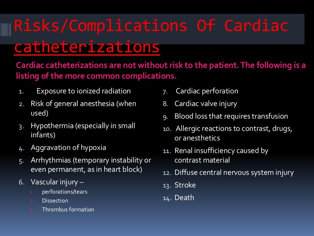 Cardiac catheterization at a glance (including instruments, view, dye)