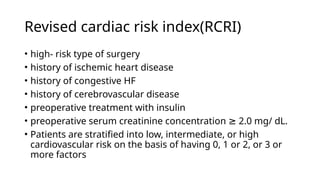 Low Mod High Risk Rcri CARDIAC CLEARENCE FOR NON CARDIAC SURGERY.pptx