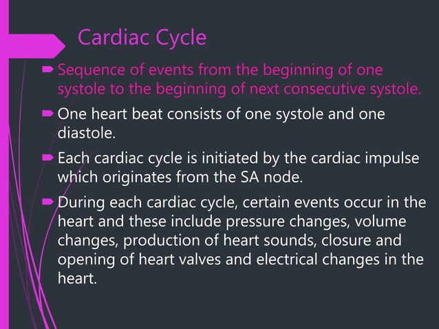 Cardiac cycle (The Guyton and Hall physiology) | PPTX