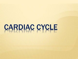 CARDIAC CYCLE
 
