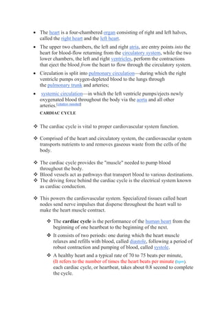 cardiac cycle explanation and phases of cardiac cycle | PDF