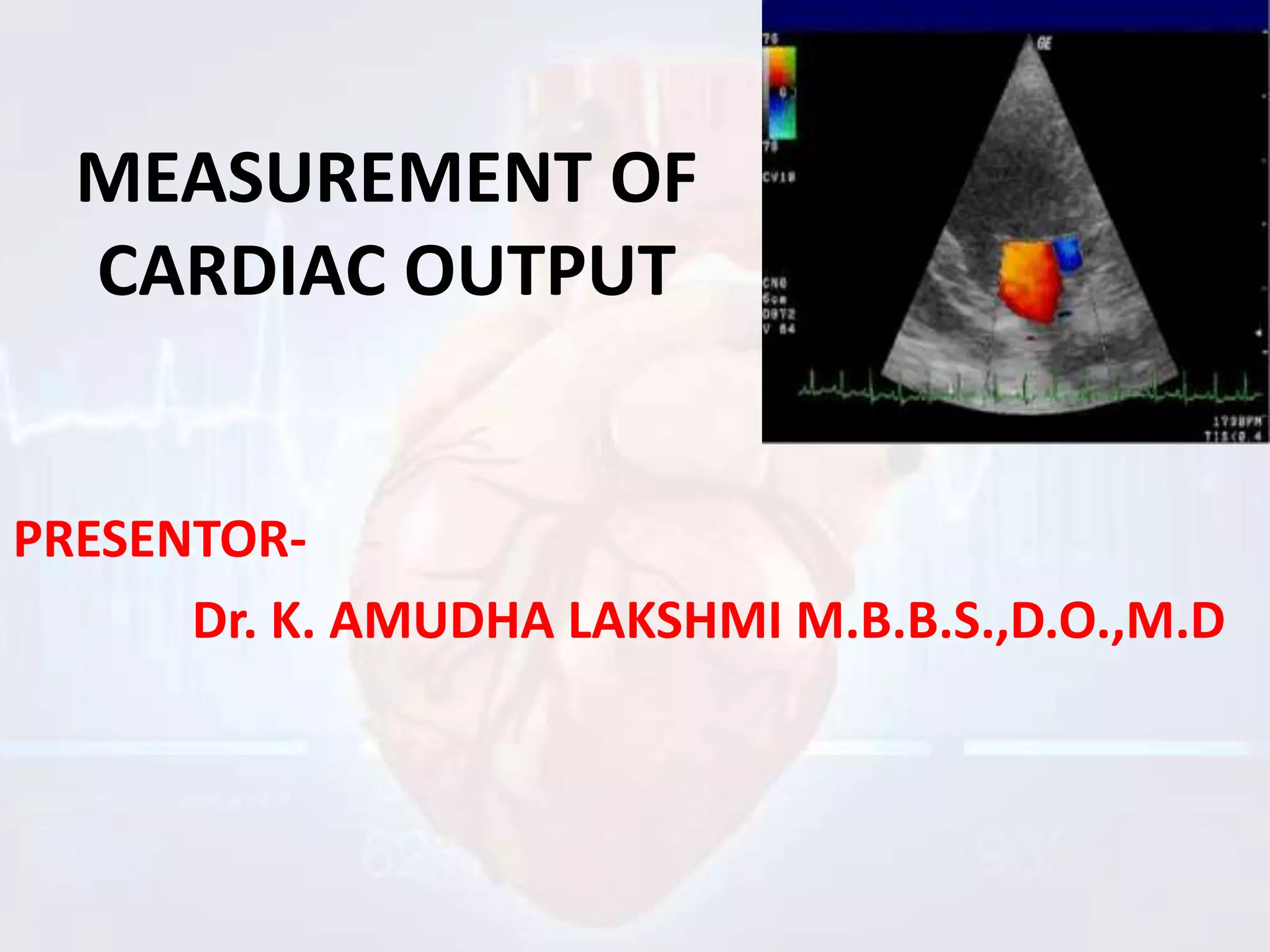 Measurement of cardiac output ppt