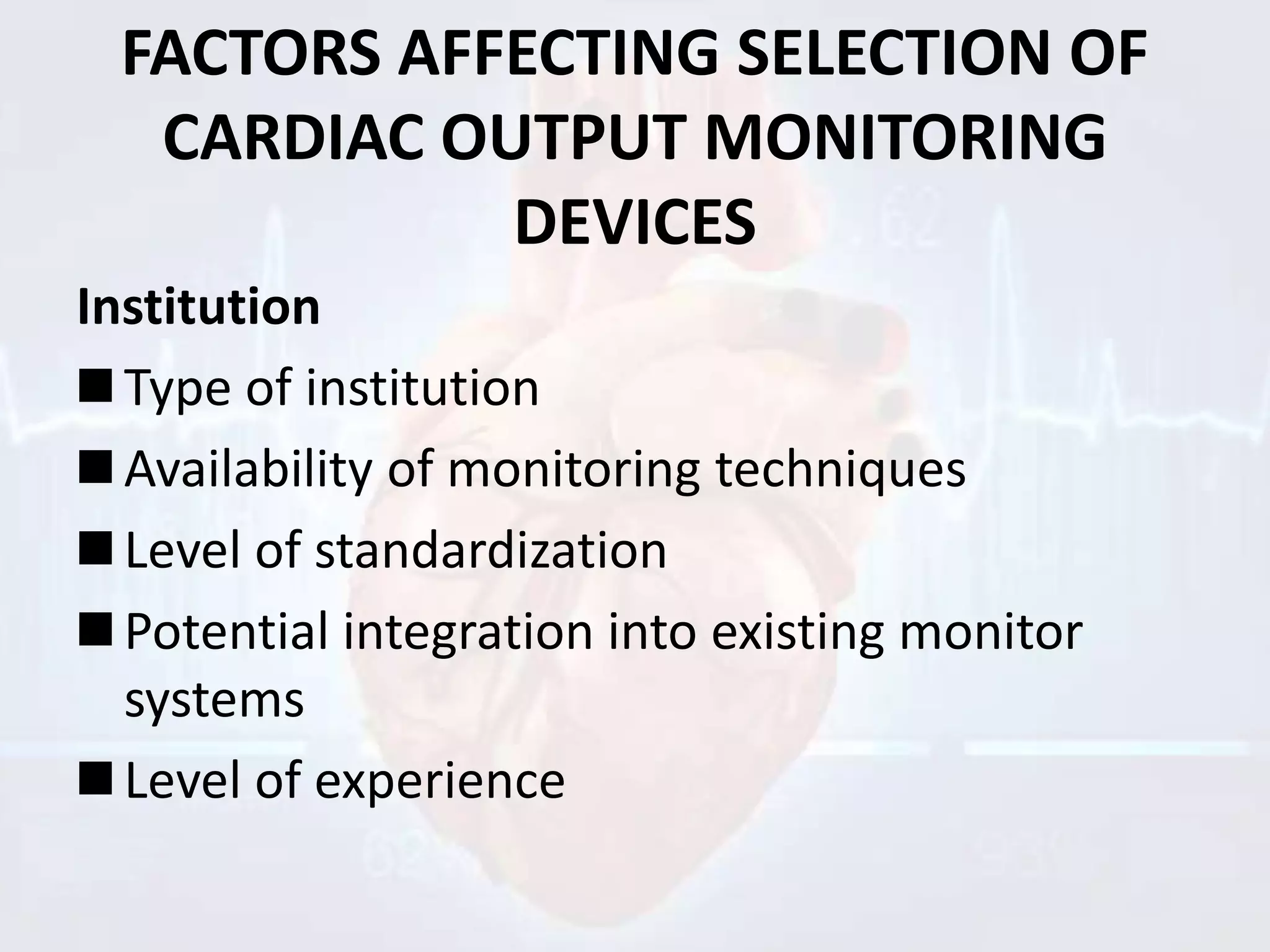 Measurement of cardiac output ppt