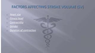 o Heart size
o Fitness level
o Contractility
o Gender
o Duration of contraction
 