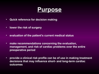 ACC AHA Guidelines on Perioperative Cardiac Assesement | PPT