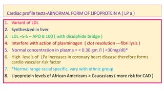 Lpa Ranges Cardiac profile tests(biochemical ) | PDF