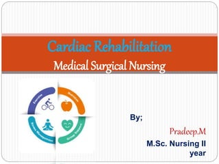 By;
Pradeep.M
M.Sc. Nursing II
year
Cardiac Rehabilitation
Medical Surgical Nursing
 
