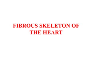 FIBROUS SKELETON OF
THE HEART
 