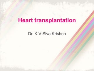 Heart transplantation
Dr. K V Siva Krishna
 