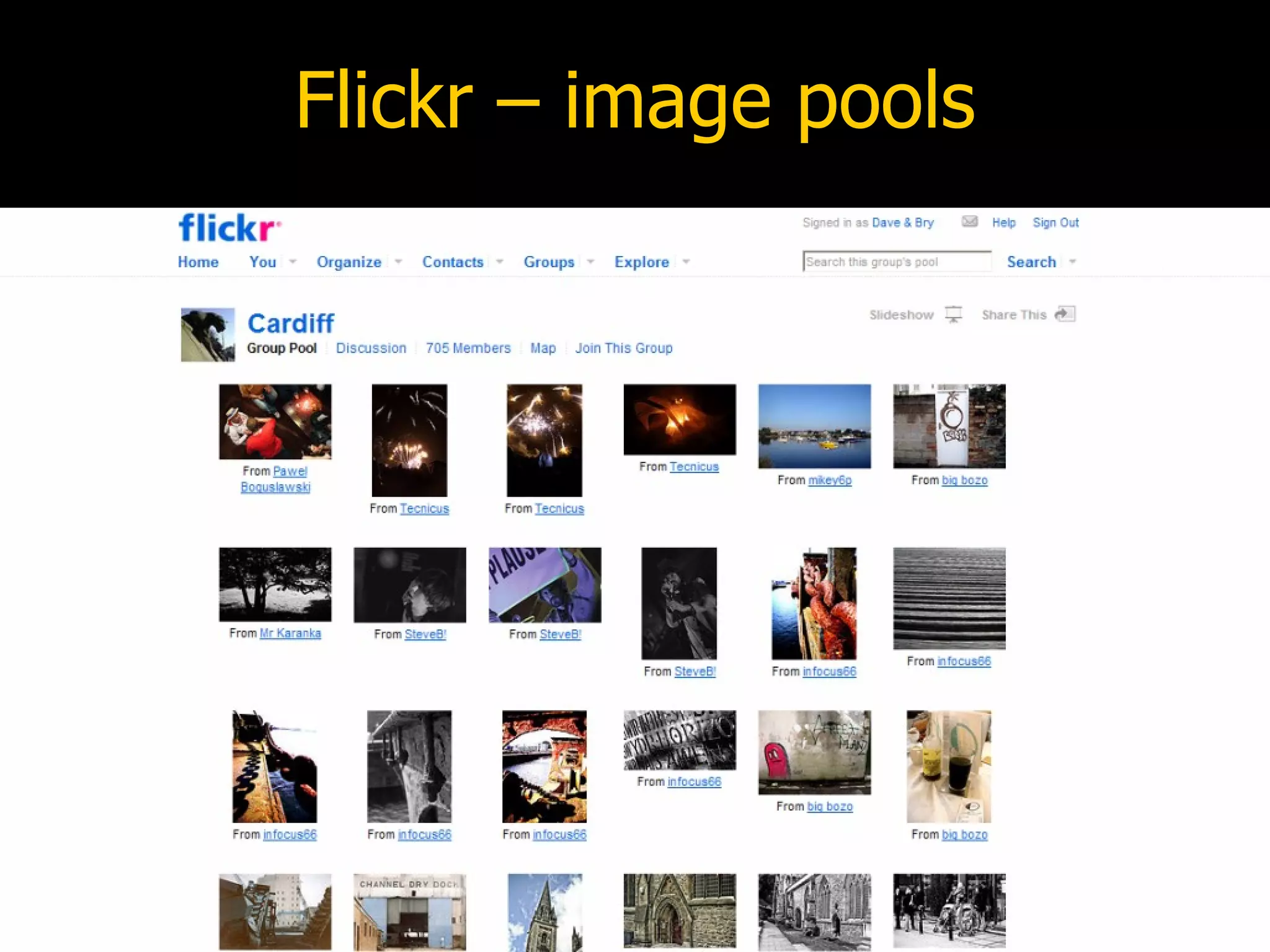 Flickr – image pools 