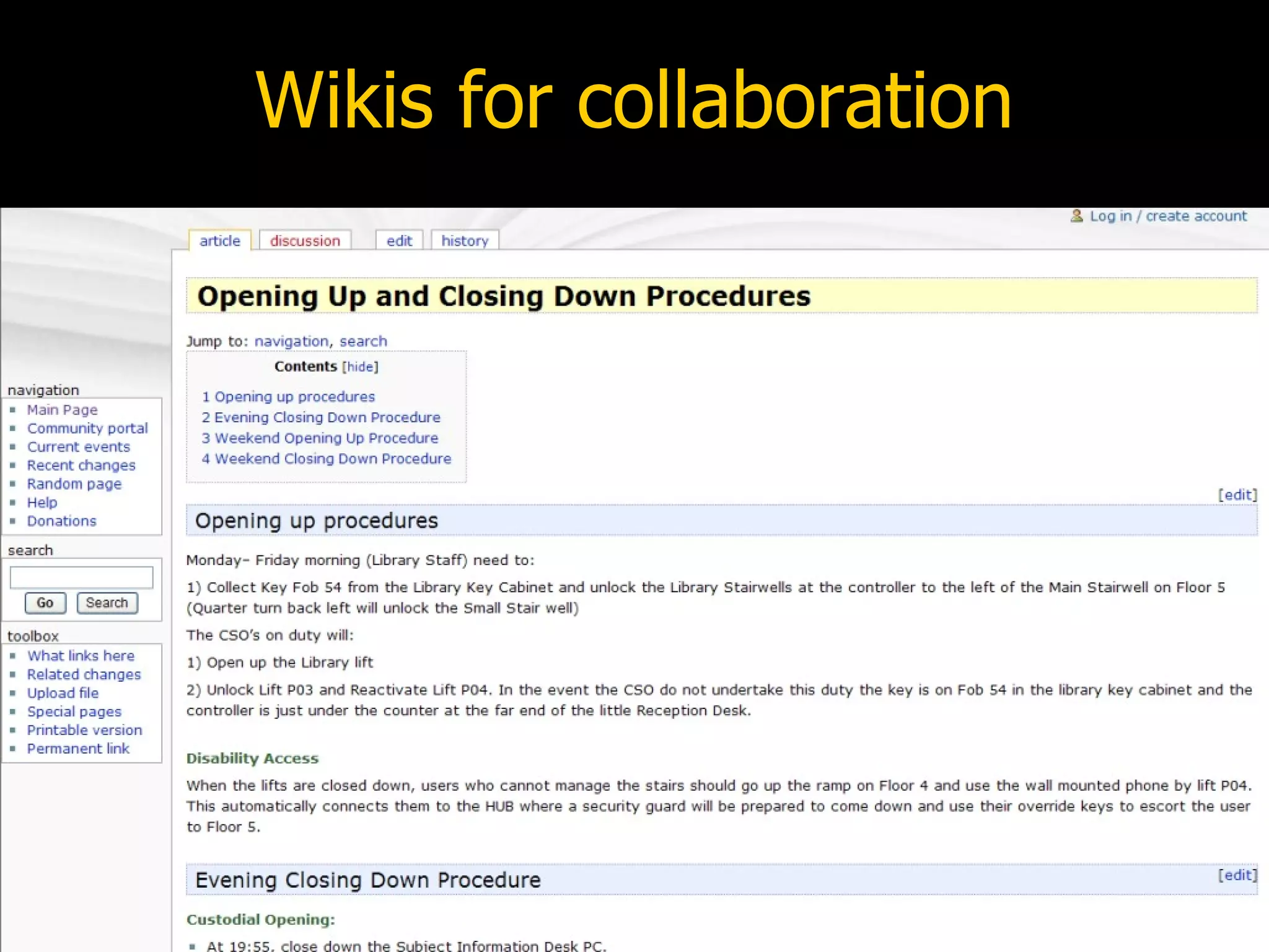 Wikis for collaboration 