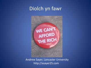 Why We Can't Afford the Rich: Cardiff launch