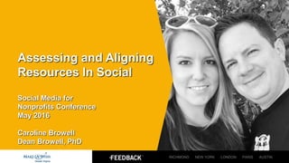 Assessing and Aligning
Resources In Social
Social Media for
Nonprofits Conference
May 2016
Caroline Browell
Dean Browell, PhD
RICHMOND NEW YORK LONDON PARIS AUSTIN
 
