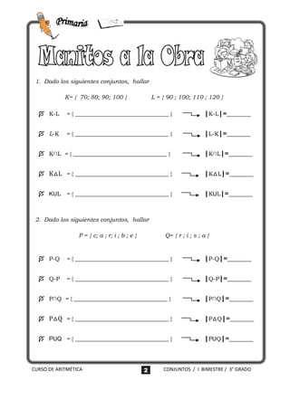1. Dado los siguientes conjuntos, hallar

            K= { 70; 80; 90; 100 }                 L = { 90 ; 100; 110 ; 120 }

...