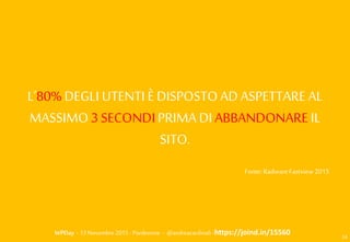 WPDay - 13 Novembre 2015 - Pordenone - @andreacardinali -https://joind.in/15560
L’80% DEGLI UTENTI È DISPOSTO AD
ASPETTARE...
