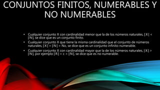 Numerable Cardinalidad | PPTX