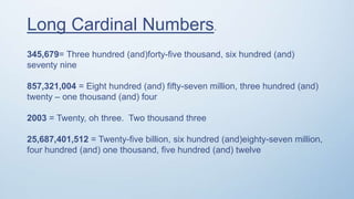 Cardinal numbers | PPT