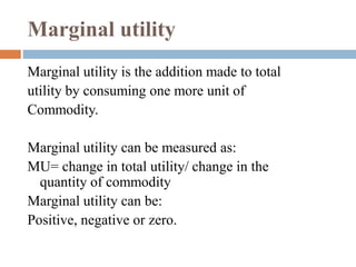 Marginal Utility Slide Cardinal utility | PPTX