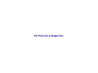 VIII.Price Line or Budget Line
 
