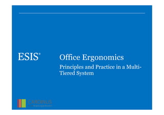 Office Ergonomics
Principles and Practice in a Multi-
Tiered System
 