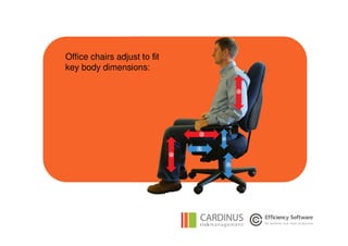 Office chairs adjust to fit
key body dimensions:
 