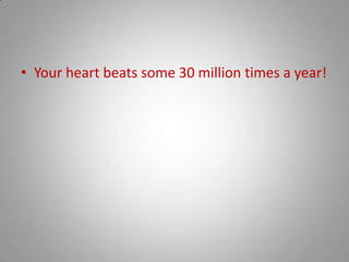 Your heart beats some 30 million times a year! 
