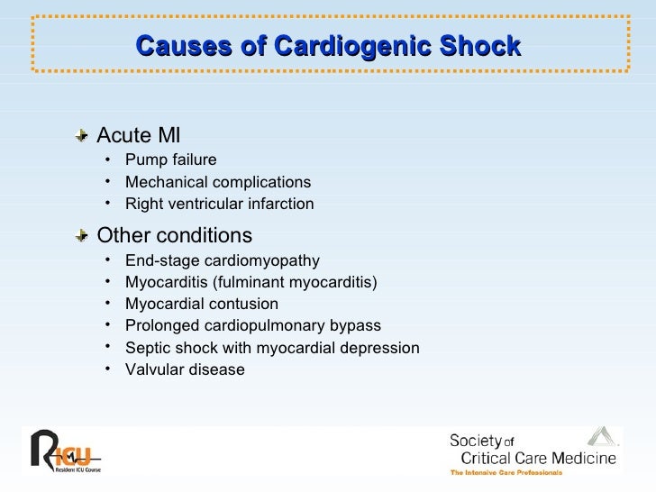 cardiogenic shock due to myocardial