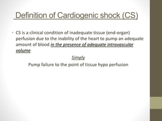 Cardiogenic shock | PPTX | Heart and Cardiovascular Diseases | Diseases ...