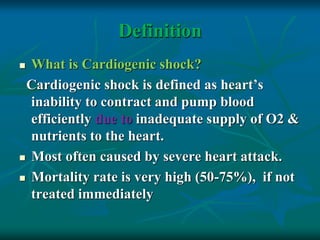 Cardiogenic shock : Medical Surgical Nursing | PPTX