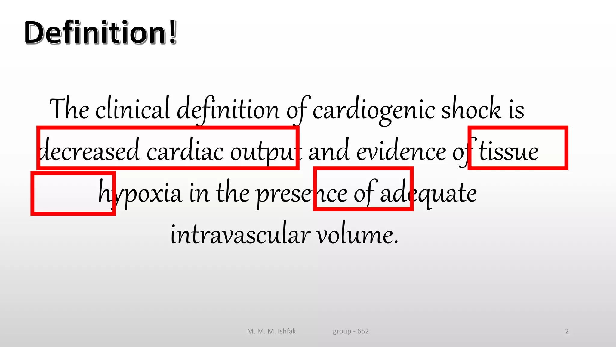 Cardiogenic shock - Anesthesiology and ICU | PPTX