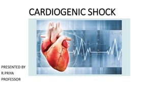 CARDIOGENIC SHOCK
PRESENTED BY
R.PRIYA
PROFESSOR
 