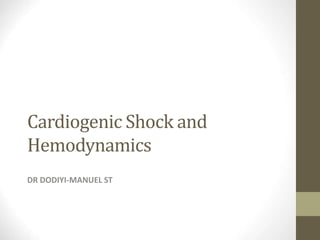 Cardiogenic Shock and
Hemodynamics
DR DODIYI-MANUEL ST
 